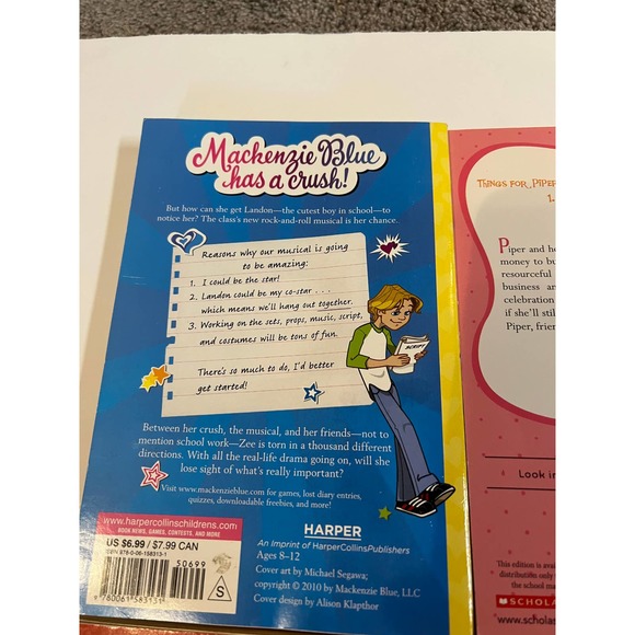 Lot 4 Young Girl Chapter Books Scholastic Tina Wells Kimberly Holt Tween - Picture 5 of 10